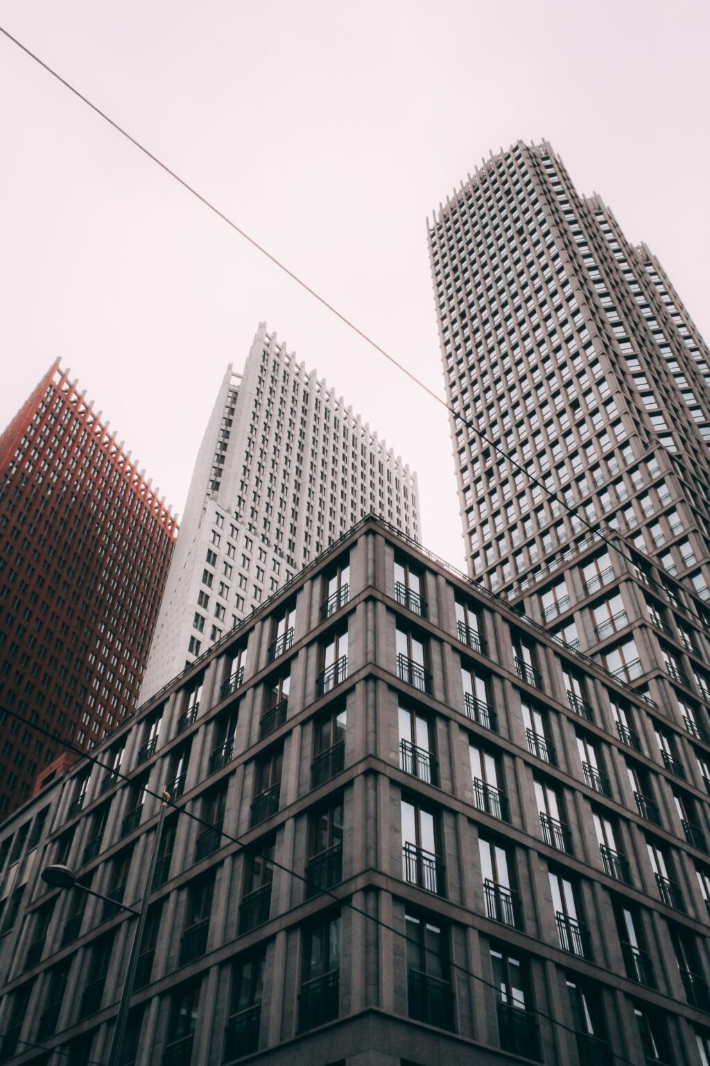 Office towers seen from below